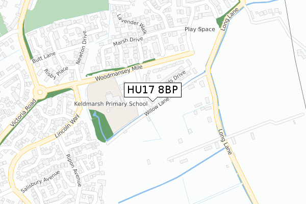 HU17 8BP map - large scale - OS Open Zoomstack (Ordnance Survey) HU17 8BP map - large scale - OS Open Zoomstack (Ordnance Survey)