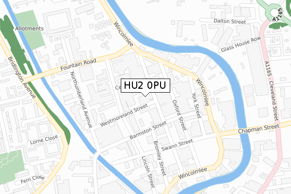 HU2 0PU map - large scale - OS Open Zoomstack (Ordnance Survey)