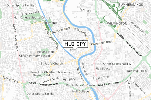 HU2 0PY map - small scale - OS Open Zoomstack (Ordnance Survey) HU2 0PY map - small scale - OS Open Zoomstack (Ordnance Survey)