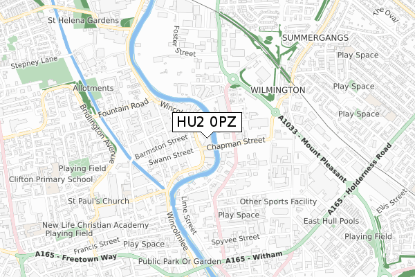 HU2 0PZ map - small scale - OS Open Zoomstack (Ordnance Survey) HU2 0PZ map - small scale - OS Open Zoomstack (Ordnance Survey)