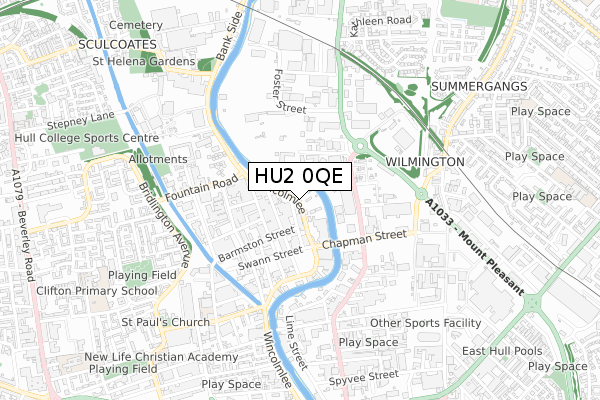 HU2 0QE map - small scale - OS Open Zoomstack (Ordnance Survey) HU2 0QE map - small scale - OS Open Zoomstack (Ordnance Survey)