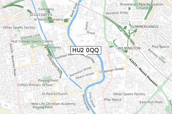 HU2 0QQ map - small scale - OS Open Zoomstack (Ordnance Survey) HU2 0QQ map - small scale - OS Open Zoomstack (Ordnance Survey)
