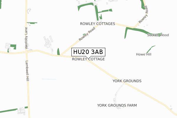 HU20 3AB map - small scale - OS Open Zoomstack (Ordnance Survey)