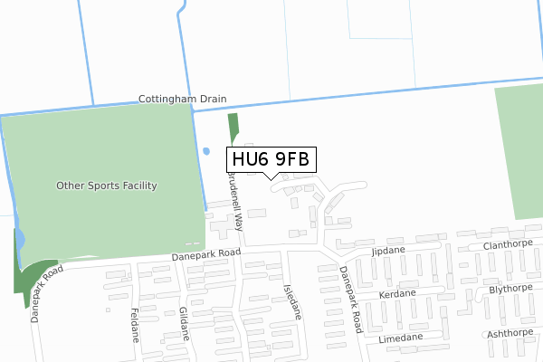 HU6 9FB map - large scale - OS Open Zoomstack (Ordnance Survey) HU6 9FB map - large scale - OS Open Zoomstack (Ordnance Survey)