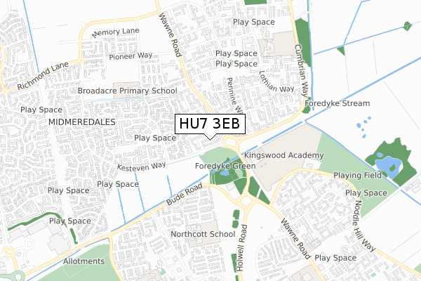 HU7 3EB map - small scale - OS Open Zoomstack (Ordnance Survey) HU7 3EB map - small scale - OS Open Zoomstack (Ordnance Survey)