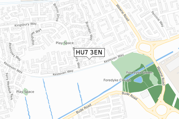 HU7 3EN map - large scale - OS Open Zoomstack (Ordnance Survey)