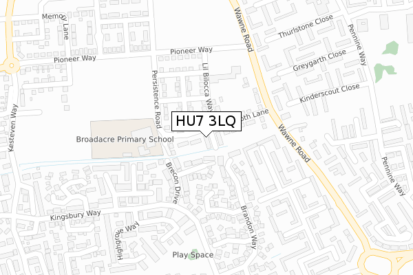 HU7 3LQ map - large scale - OS Open Zoomstack (Ordnance Survey)