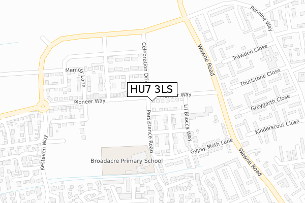 HU7 3LS map - large scale - OS Open Zoomstack (Ordnance Survey)