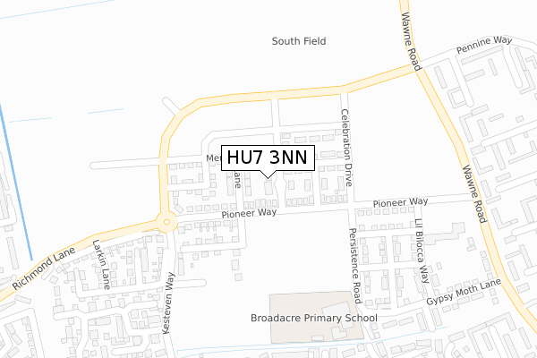 HU7 3NN map - large scale - OS Open Zoomstack (Ordnance Survey)