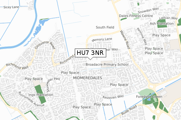 HU7 3NR map - small scale - OS Open Zoomstack (Ordnance Survey) HU7 3NR map - small scale - OS Open Zoomstack (Ordnance Survey)