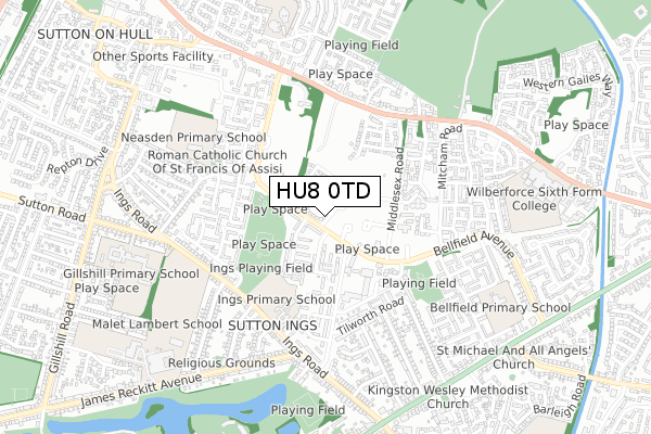 HU8 0TD map - small scale - OS Open Zoomstack (Ordnance Survey) HU8 0TD map - small scale - OS Open Zoomstack (Ordnance Survey)