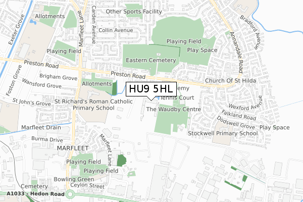 HU9 5HL map - small scale - OS Open Zoomstack (Ordnance Survey) HU9 5HL map - small scale - OS Open Zoomstack (Ordnance Survey)