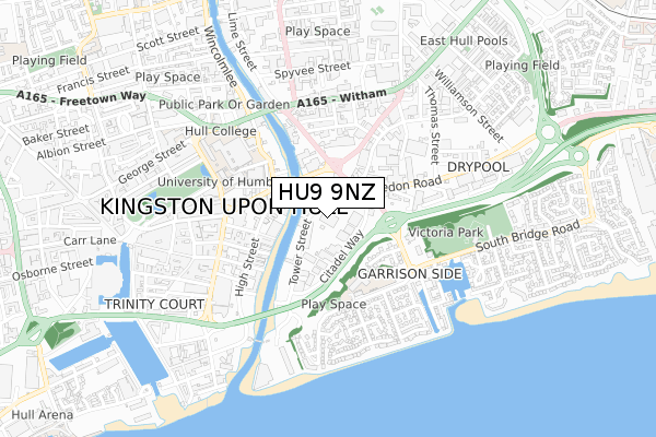 HU9 9NZ map - small scale - OS Open Zoomstack (Ordnance Survey) HU9 9NZ map - small scale - OS Open Zoomstack (Ordnance Survey)