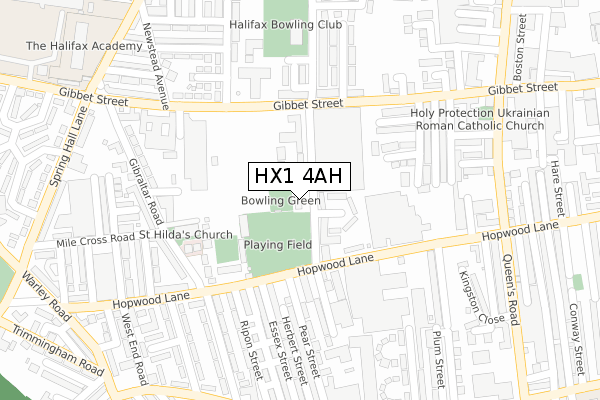 HX1 4AH map - large scale - OS Open Zoomstack (Ordnance Survey)