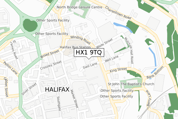 HX1 9TQ map - large scale - OS Open Zoomstack (Ordnance Survey) HX1 9TQ map - large scale - OS Open Zoomstack (Ordnance Survey)