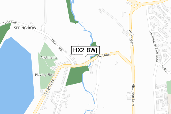 HX2 8WJ map - large scale - OS Open Zoomstack (Ordnance Survey) HX2 8WJ map - large scale - OS Open Zoomstack (Ordnance Survey)