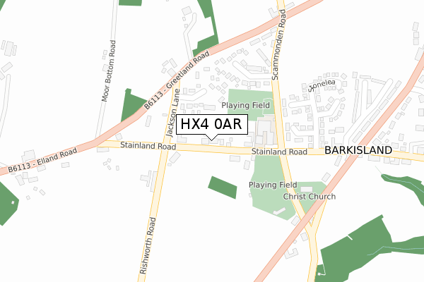 HX4 0AR map - large scale - OS Open Zoomstack (Ordnance Survey)