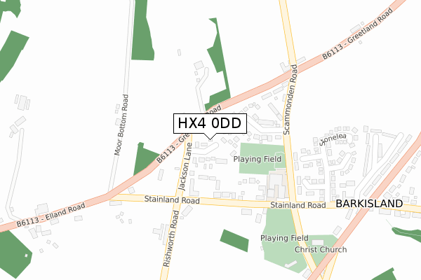 HX4 0DD map - large scale - OS Open Zoomstack (Ordnance Survey)