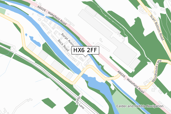 HX6 2FF map - large scale - OS Open Zoomstack (Ordnance Survey)