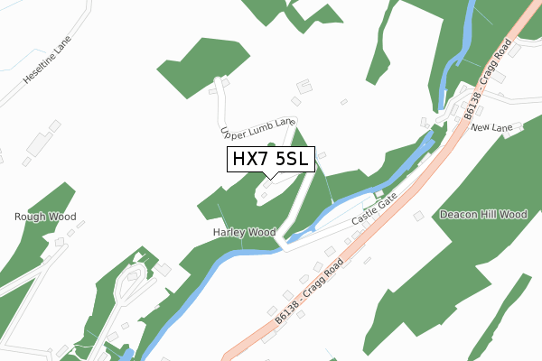 HX7 5SL map - large scale - OS Open Zoomstack (Ordnance Survey)