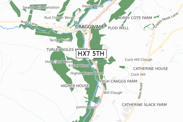 HX7 5TH map - small scale - OS Open Zoomstack (Ordnance Survey)