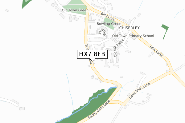HX7 8FB map - large scale - OS Open Zoomstack (Ordnance Survey)