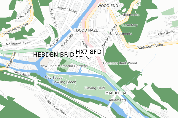 HX7 8FD map - large scale - OS Open Zoomstack (Ordnance Survey) HX7 8FD map - large scale - OS Open Zoomstack (Ordnance Survey)