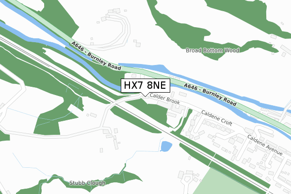 HX7 8NE map - large scale - OS Open Zoomstack (Ordnance Survey)