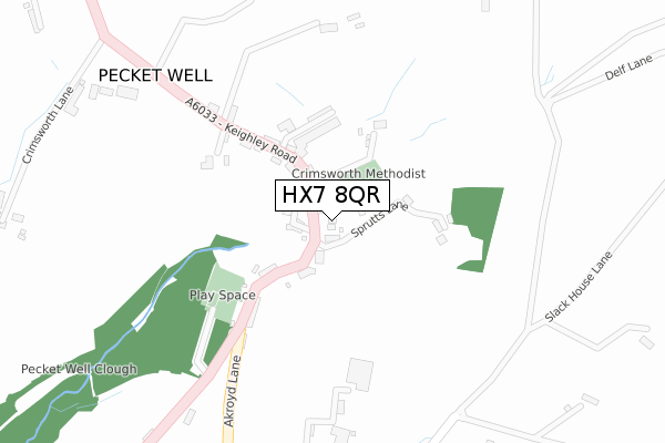 HX7 8QR map - large scale - OS Open Zoomstack (Ordnance Survey)