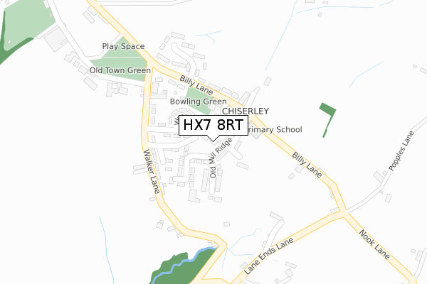HX7 8RT map - large scale - OS Open Zoomstack (Ordnance Survey)