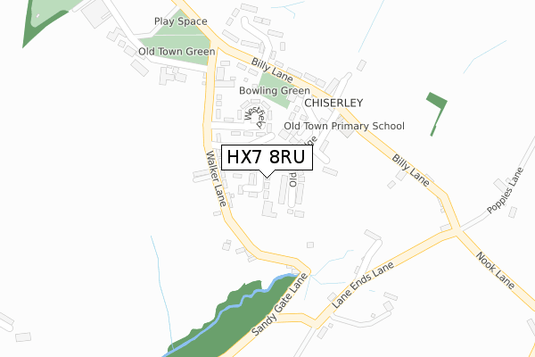 HX7 8RU map - large scale - OS Open Zoomstack (Ordnance Survey)