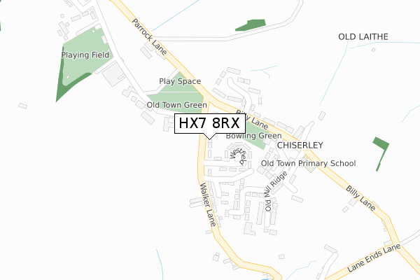 HX7 8RX map - large scale - OS Open Zoomstack (Ordnance Survey)