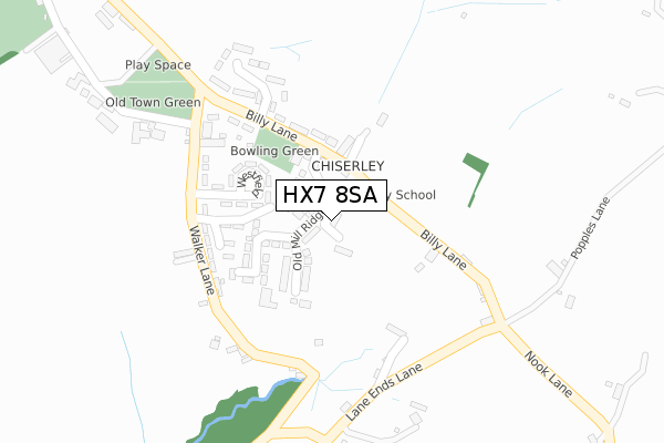HX7 8SA map - large scale - OS Open Zoomstack (Ordnance Survey)