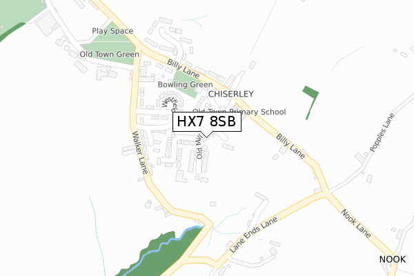 HX7 8SB map - large scale - OS Open Zoomstack (Ordnance Survey)