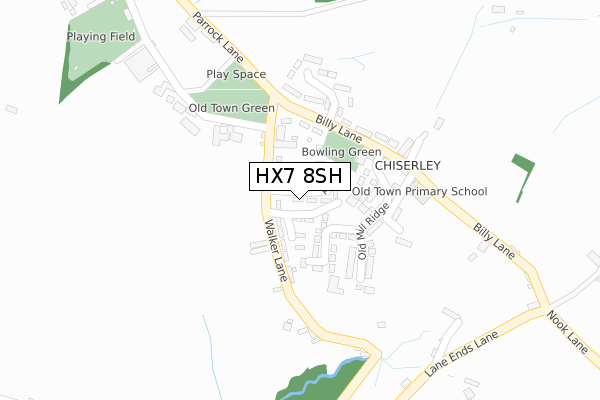 HX7 8SH map - large scale - OS Open Zoomstack (Ordnance Survey)