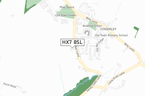 HX7 8SL map - large scale - OS Open Zoomstack (Ordnance Survey)