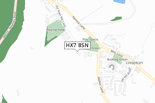 HX7 8SN map - large scale - OS Open Zoomstack (Ordnance Survey)