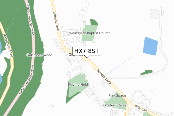 HX7 8ST map - large scale - OS Open Zoomstack (Ordnance Survey)