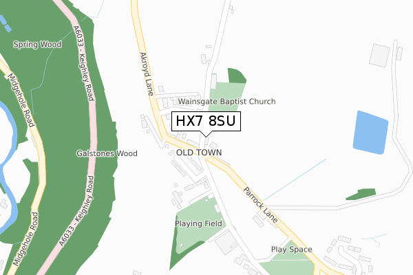 HX7 8SU map - large scale - OS Open Zoomstack (Ordnance Survey)