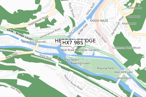HX7 9BS map - large scale - OS Open Zoomstack (Ordnance Survey) HX7 9BS map - large scale - OS Open Zoomstack (Ordnance Survey)