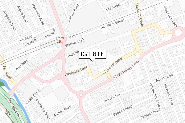 IG1 8TF map - large scale - OS Open Zoomstack (Ordnance Survey) IG1 8TF map - large scale - OS Open Zoomstack (Ordnance Survey)
