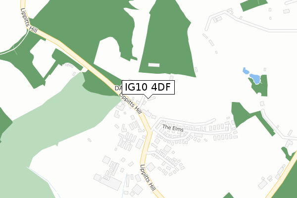 IG10 4DF map - large scale - OS Open Zoomstack (Ordnance Survey)