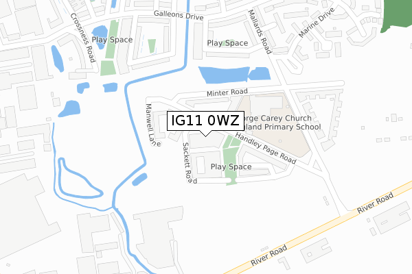 IG11 0WZ map - large scale - OS Open Zoomstack (Ordnance Survey) IG11 0WZ map - large scale - OS Open Zoomstack (Ordnance Survey)