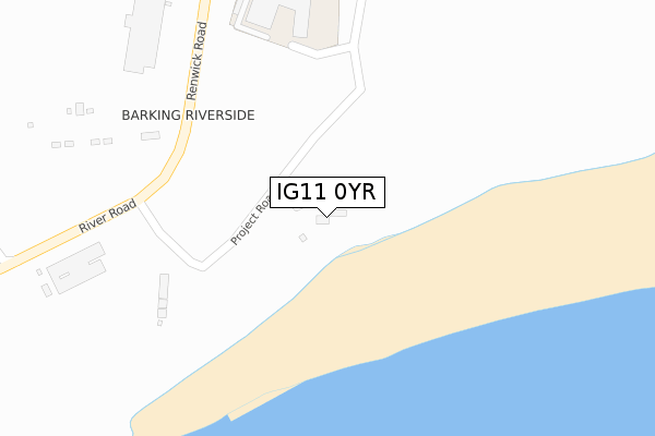 IG11 0YR map - large scale - OS Open Zoomstack (Ordnance Survey)