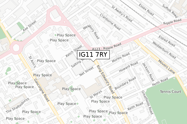 IG11 7RY map - large scale - OS Open Zoomstack (Ordnance Survey) IG11 7RY map - large scale - OS Open Zoomstack (Ordnance Survey)