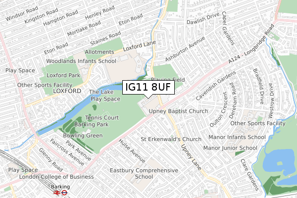 IG11 8UF map - small scale - OS Open Zoomstack (Ordnance Survey) IG11 8UF map - small scale - OS Open Zoomstack (Ordnance Survey)