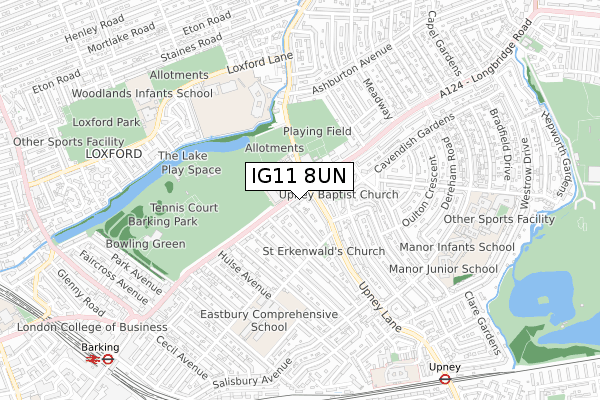 IG11 8UN map - small scale - OS Open Zoomstack (Ordnance Survey) IG11 8UN map - small scale - OS Open Zoomstack (Ordnance Survey)