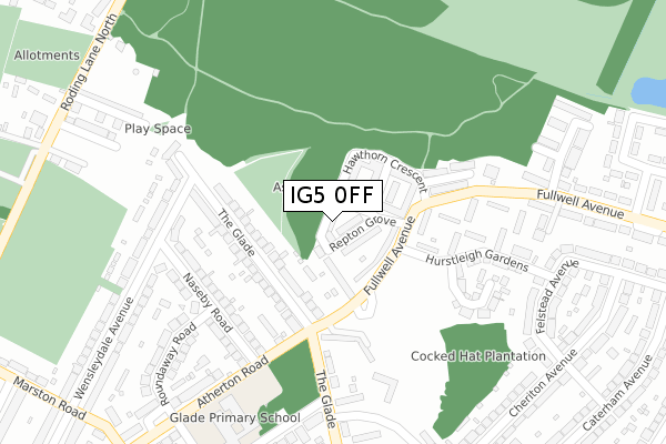 IG5 0FF map - large scale - OS Open Zoomstack (Ordnance Survey) IG5 0FF map - large scale - OS Open Zoomstack (Ordnance Survey)