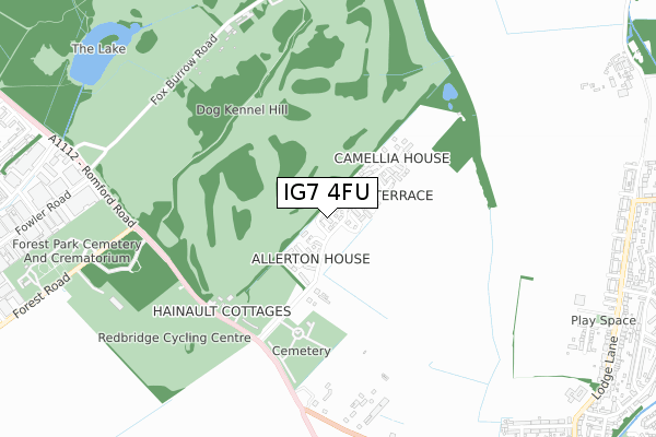 IG7 4FU map - small scale - OS Open Zoomstack (Ordnance Survey) IG7 4FU map - small scale - OS Open Zoomstack (Ordnance Survey)