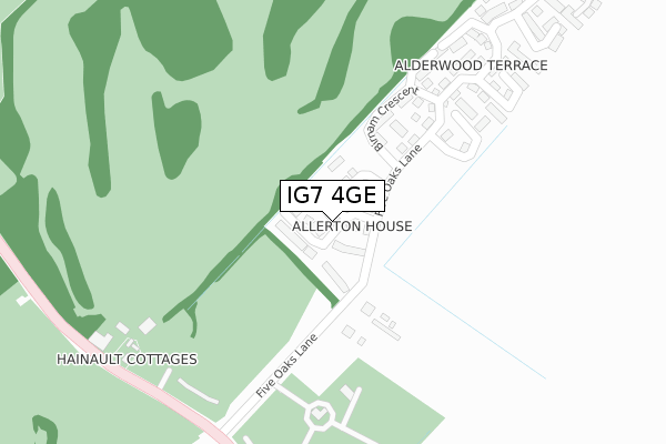 IG7 4GE map - large scale - OS Open Zoomstack (Ordnance Survey)